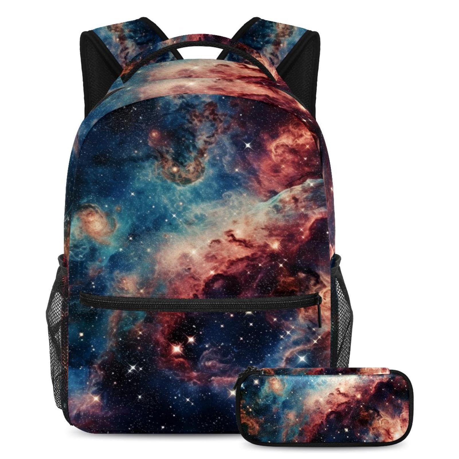 Sac à dos Galaxy Planet imprimé espace multicolore, ensemble de cartables rigides 40cm - 7
