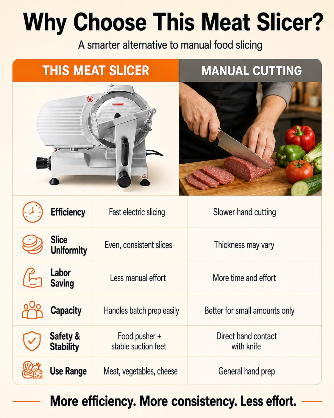 Cortadora De Carne Eléctrica 220mm, Grosor Ajustable 0-12mm