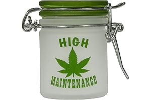 Marijuana Storage Solution: Airtight Glass Jar with Accessory Lid