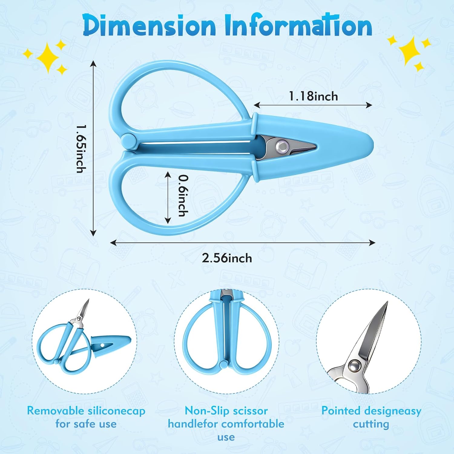 4-Pack Mini Scissors, Sharp Small Scissors Multi-Functional with Silicone Cap, Tiny Scissors for Travel Crafts Sewing Embroidery DIY(4 Colors)