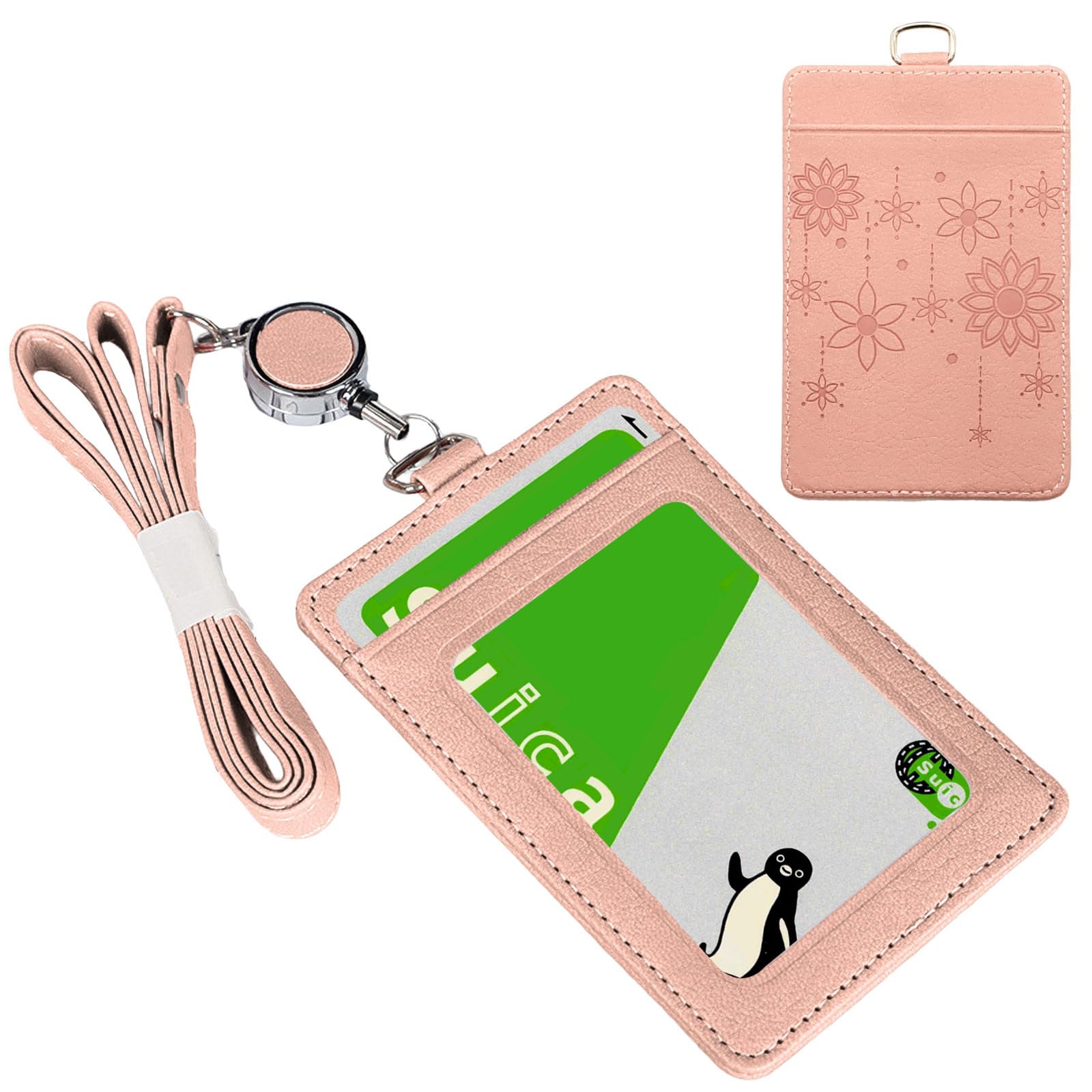 Amazon.co.jp: パスケース リール付き 定期入れ ic カードケース 定期