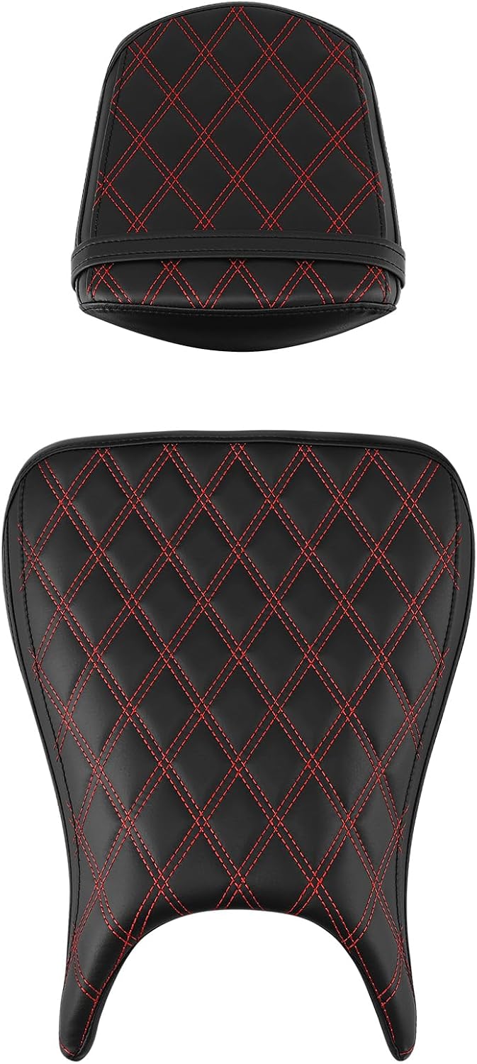 TCT-MOTORPARTS Black+Red Driver & Passenger Seats Fit For Yamaha YZF R6 2003-2005 R6S 2006-2009