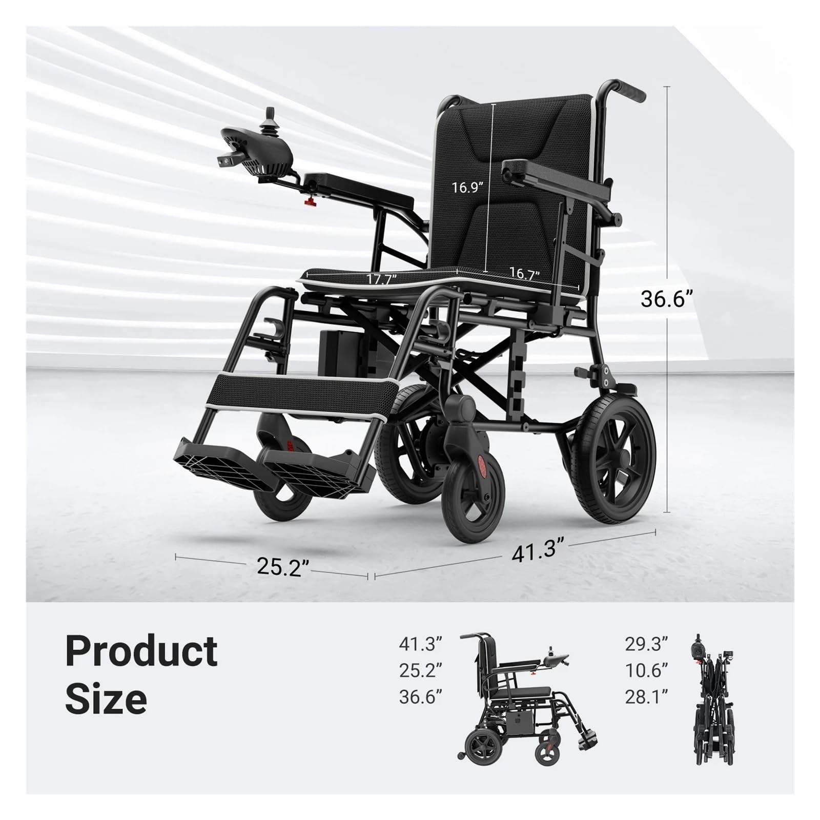 Sedia A Rotelle Elettrica For Adulti Telaio In Lega Di Alluminio Con Capacità 220 Libbre Luce A LED For Scooter For Disabili Portatile For Anziani Mobilità Confortevole Fluida