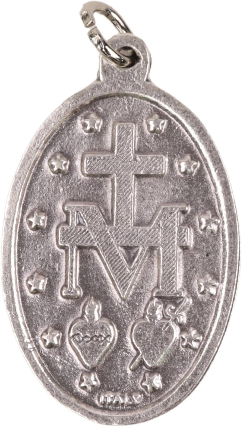 Needzo Blue Epoxy Miraculous Medal Pendant, Religious Jewelry Gifts, 1.25 Inches, Pack of 2 - Image 4