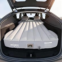 Wigoo 2026 Upgrade Air Mattress for Tesla Model Y [Click Self-Inflate, Home-Level Comfort] USB-C Charging Built-in Air Pump & Ergonomic Design with 2 Pillow, Camping for Tesla Model Y 2020-2026