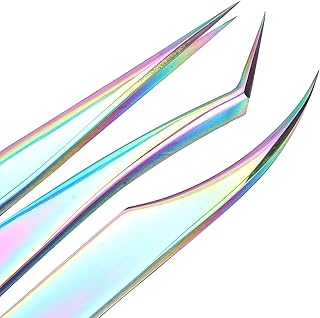 Pinça de enxerto de cílios, extensão de cílios, 2 peças pinças de enxerto de aço inoxidável pinças de cílios, aço inoxidável para artistas de cílios individuais