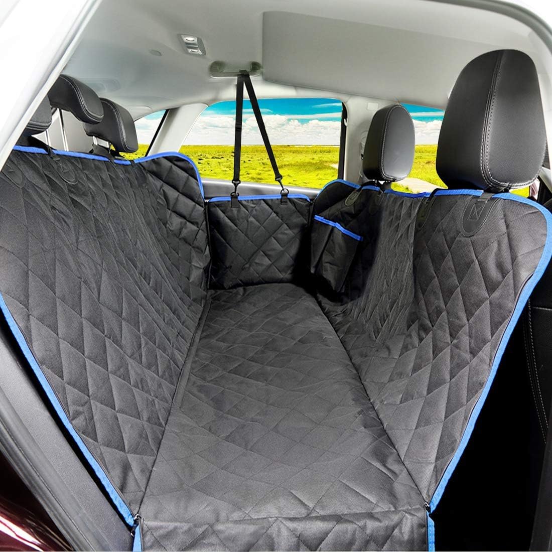 SUPSOO Car Seat Covers Dogs Back seat Covers, 100% Waterproof and Scratchproof & Nonslip Backing & Hammock Convertible and Side Flaps…