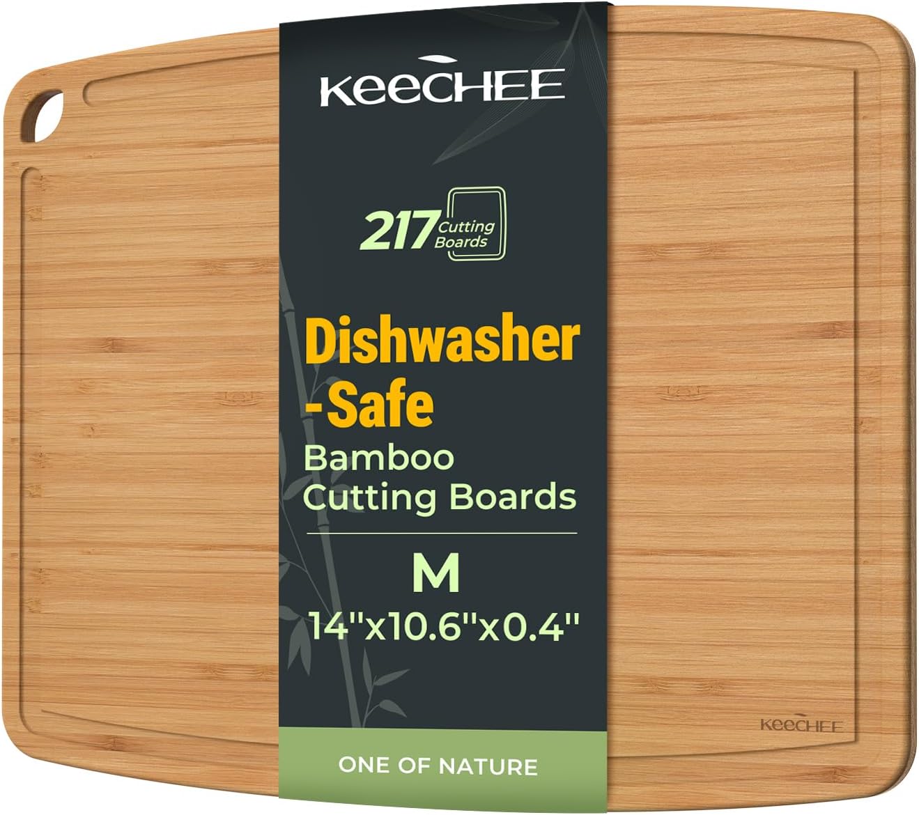 Dishwasher Safe Durable Lightweight Bamboo Wood Cutting Boards for Busy Kitchen, Easy Storage & Clean Wooden Chopping Boards Reversible with Juice Groove, Kitchen Gift for Home Cooks
