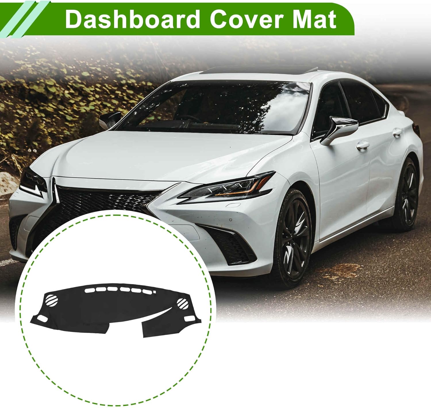 Dashboard Cover for Lexus ES300H 2013-2018 Dash Cover Mat Carpet Center Console Dash Cover Mat Car Interior Anti-Slip Faux Leather Black 1 Pc