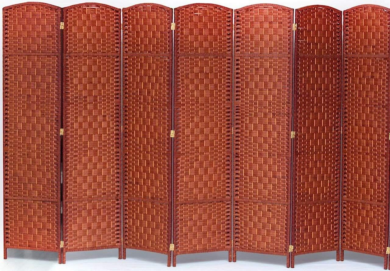 Legacy DecorDiamond Weave Fiber Room Divider (7 Panel, Honey)