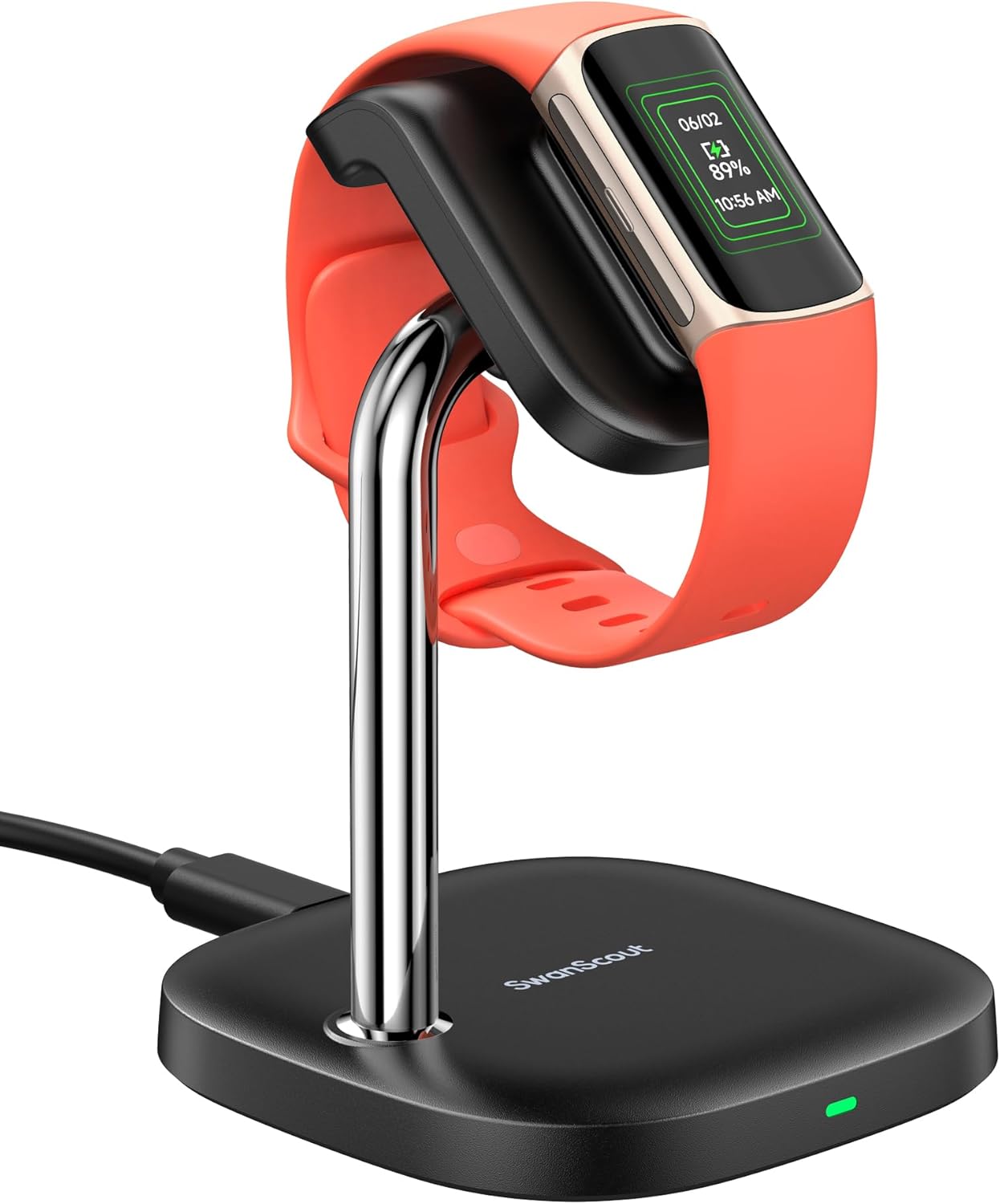 SwanScout Watch Charger Stand for Fitbit Charge 6/Charge 5/Luxe, SwanScout 505FC