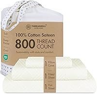 Vista 48 de Threadmill Sábanas para Cama Individual – 800 Número de Hilos Jacquard Celine Gris Oscuro, 100% Algodón Natural Juego de Cama de 3 Piezas a Rayas