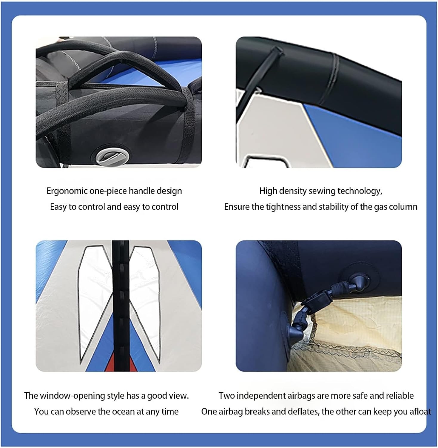Handheld Windsurf Board Wing Kite, Kitesurfing Inflatable Wing foil with Window inflator and Two air Bags for Outdoor Surfing Water Sports
