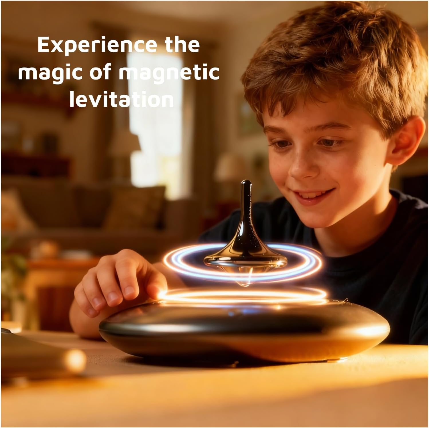 Magnetic Levitating Spinning Top, 360° Floating Gyroscope Desk Decor, Cool Tech Gadget Gift for Men Boyfriend Husband, Ideal for Easter, Anniversary, Birthday & Christmas