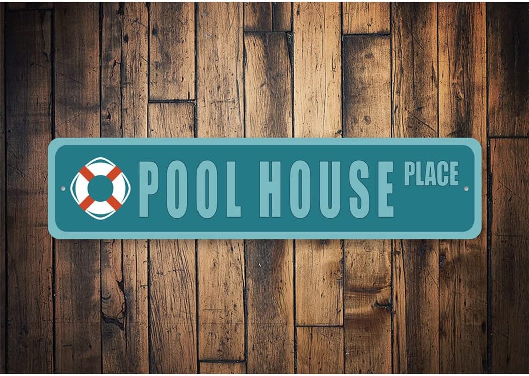 Pool House Street Sign - 9 x 36