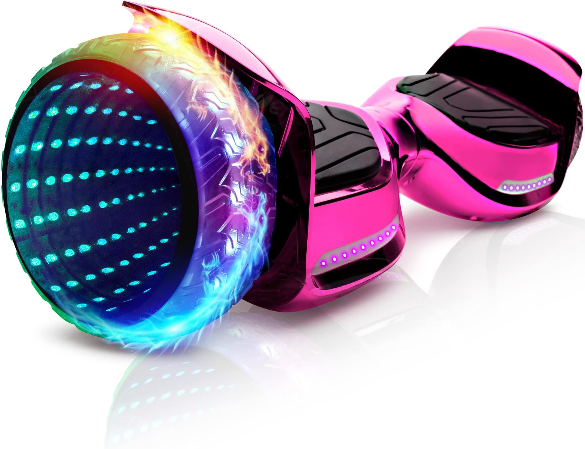 EmaxusaHoverboard with 6.5" Full Light Up Wheels, Bluetooth Hover Board with Non-slip Footplates, UL2272 Safety Certified (Pink)