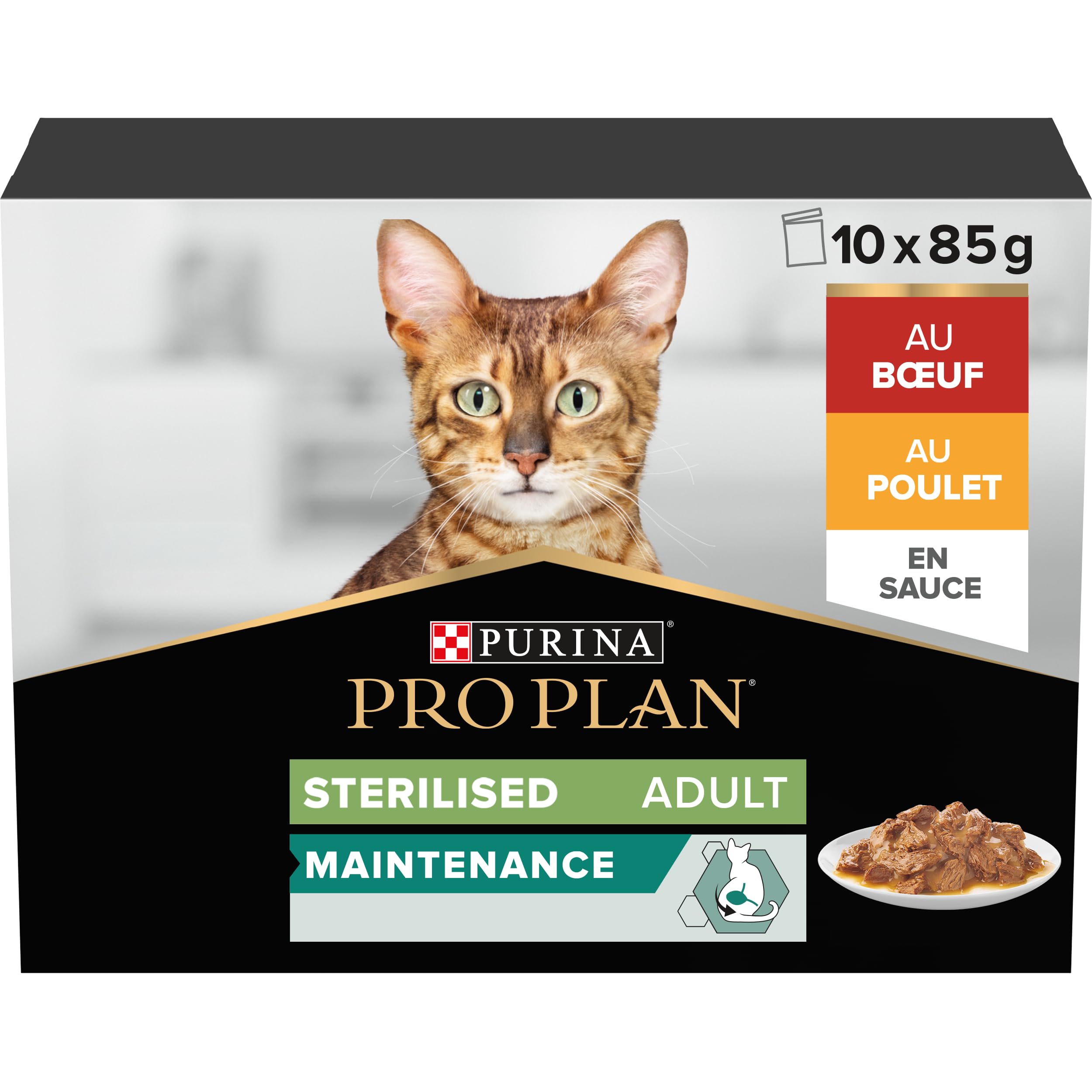 Pro Plan Adulte Stérilisé Boeuf Poulet 10x85g