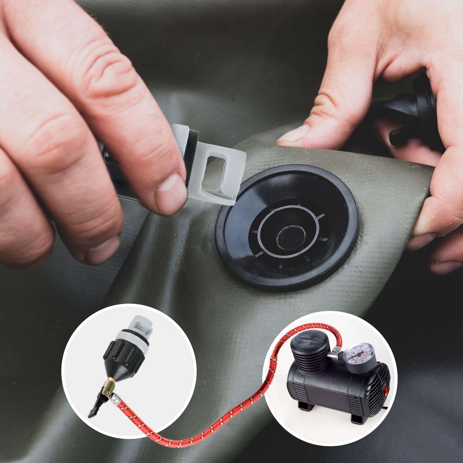 Adaptador de bomba eléctrica 1 pieza de cobre, conector de 7 mm, accesorio inflado para kayak, sup, barco inflable Adaptador de válvula resistente y duradero para bomba de aire