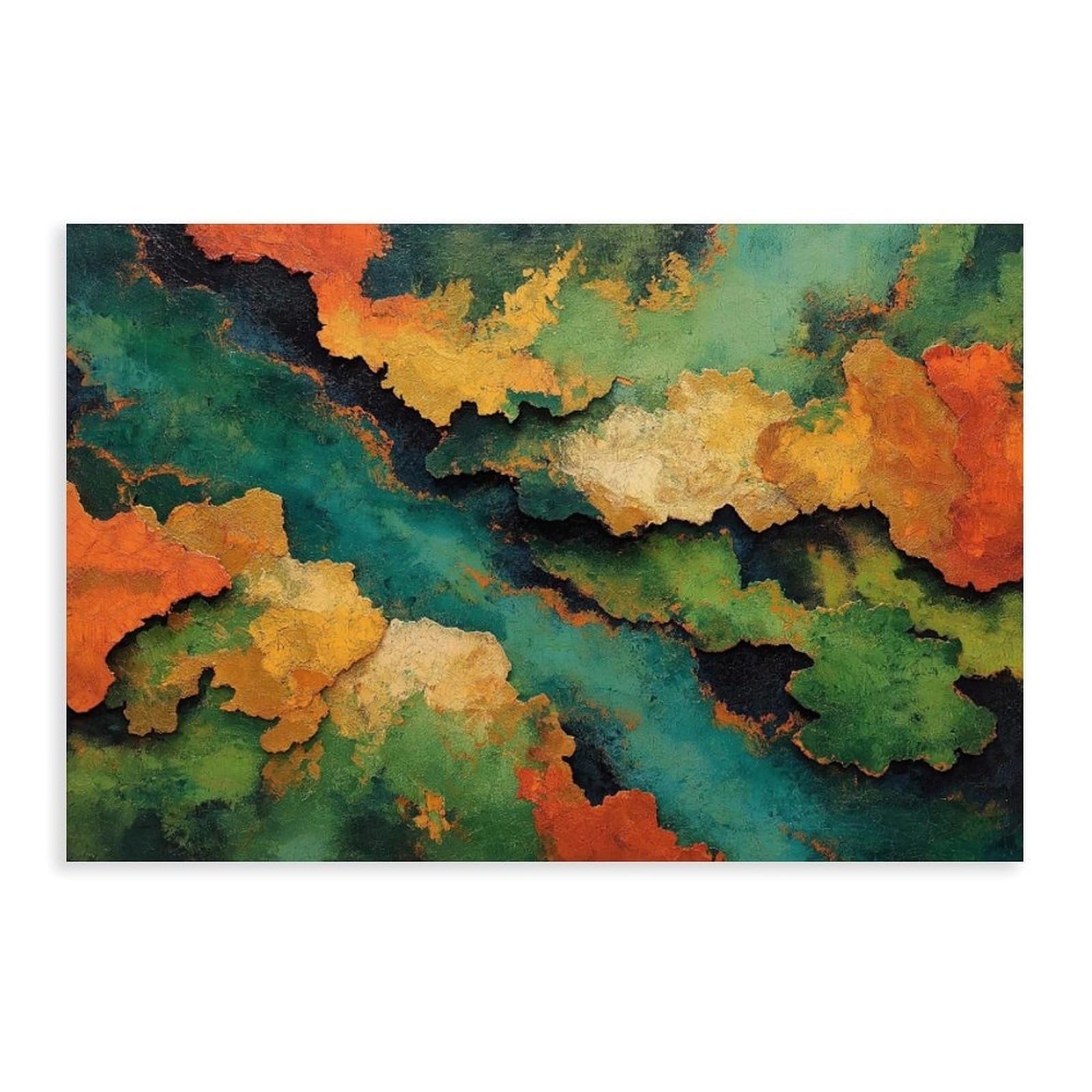 Gqvcjsw Earthy Abstract Art Terracotta Green, Textured Art Canvas Poster Wall Art Decor Print Picture Paintings For Living Room Bedroom Decoration 20X30inch(50X75cm)