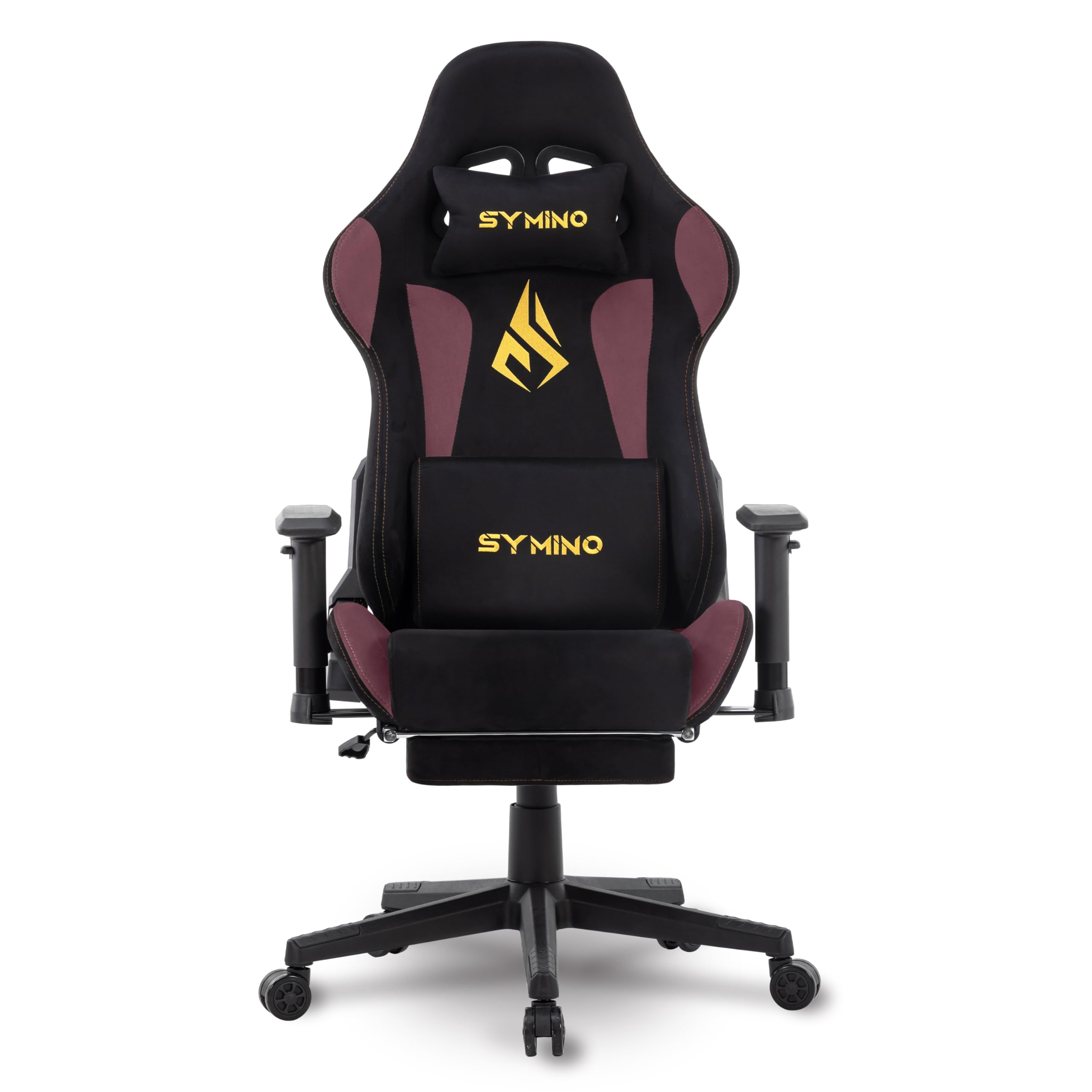 Symino Sedia da gioco ergonomica e poltrona gamer con poggiapiedi telescopico, cuscino a molle, supporto lombare e altezza regolabile 200 kg