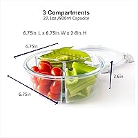 Vista 4 de Orii Recipientes de vidrio para almacenamiento de alimentos con tapas, múltiples, gris carbón de 4 piezas