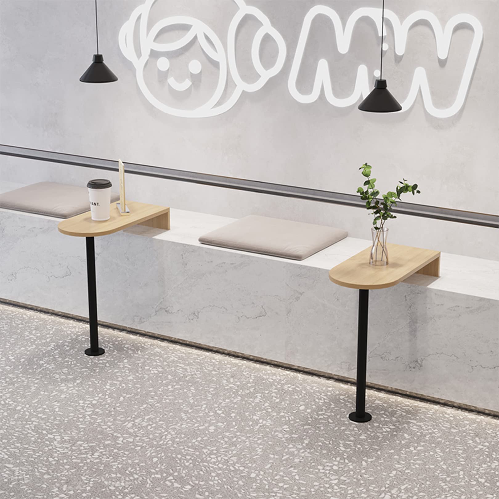 Mesa Redonda de Madera sólida, Mesa de café con café sofá para la Tienda de té de Leche de café Café Espacios pequeños, Mesa de Noche fácil de ensamblaje