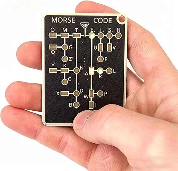 Morse Code Trainer Card Pro, Interactive Morse Code Learning Device, Real Time Decoding LED Signal Sound Modes, Portable Telegraph Practice Kit, Record Playback Gadget for Adults Beginners (1pcs) - 2