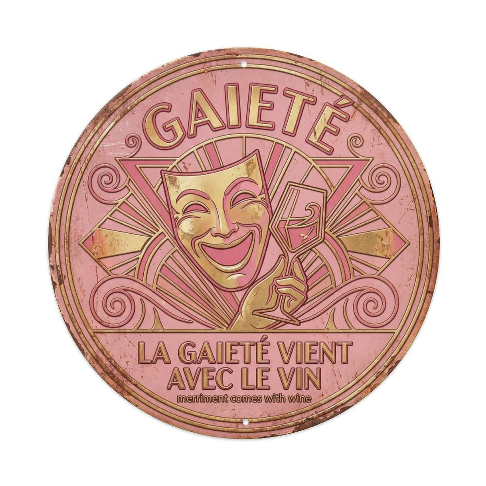 Merriment Humorous Bistro Merriment Vintage Metal Tin Sign Plaque Wall Decor for Cafe, Club Bar, Office, Garden Metal Poster 8x8Inch