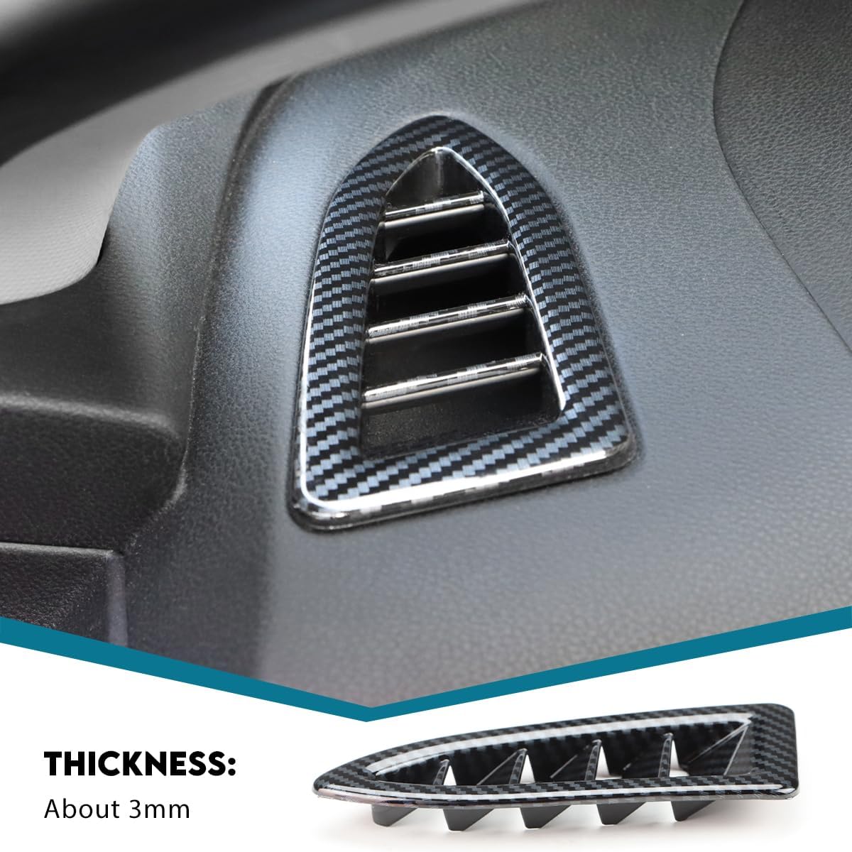 INTGET 2pcs Dashboard Upper AC Vent Covers for 2024 2025 2026 Subaru Crosstrek Accessories/Subaru Impreza Accessories Carbon Fiber Interior Accessories (2PCS-Dashboard Upper AC Vent Cover)