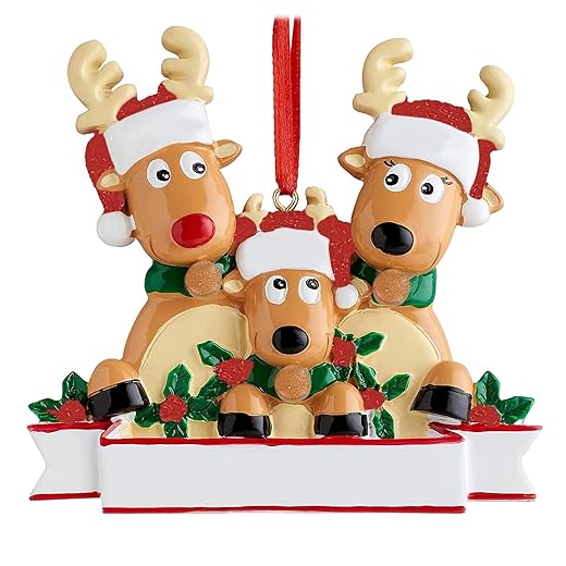 Personalised Family Xmas Tree Bauble Decor Ornament Elk Deer Family 2023 Holiday Decor Retro Christmas Decorations Gifts for Classroom Christmas 2023 Ornaments Christmas Tree 9 Ft