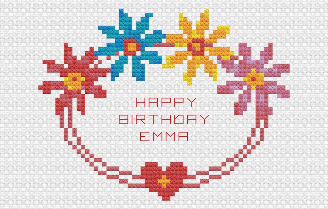 Florashell Needlecrafts Clear Daisies Birthday Card Cross Stitch Kit