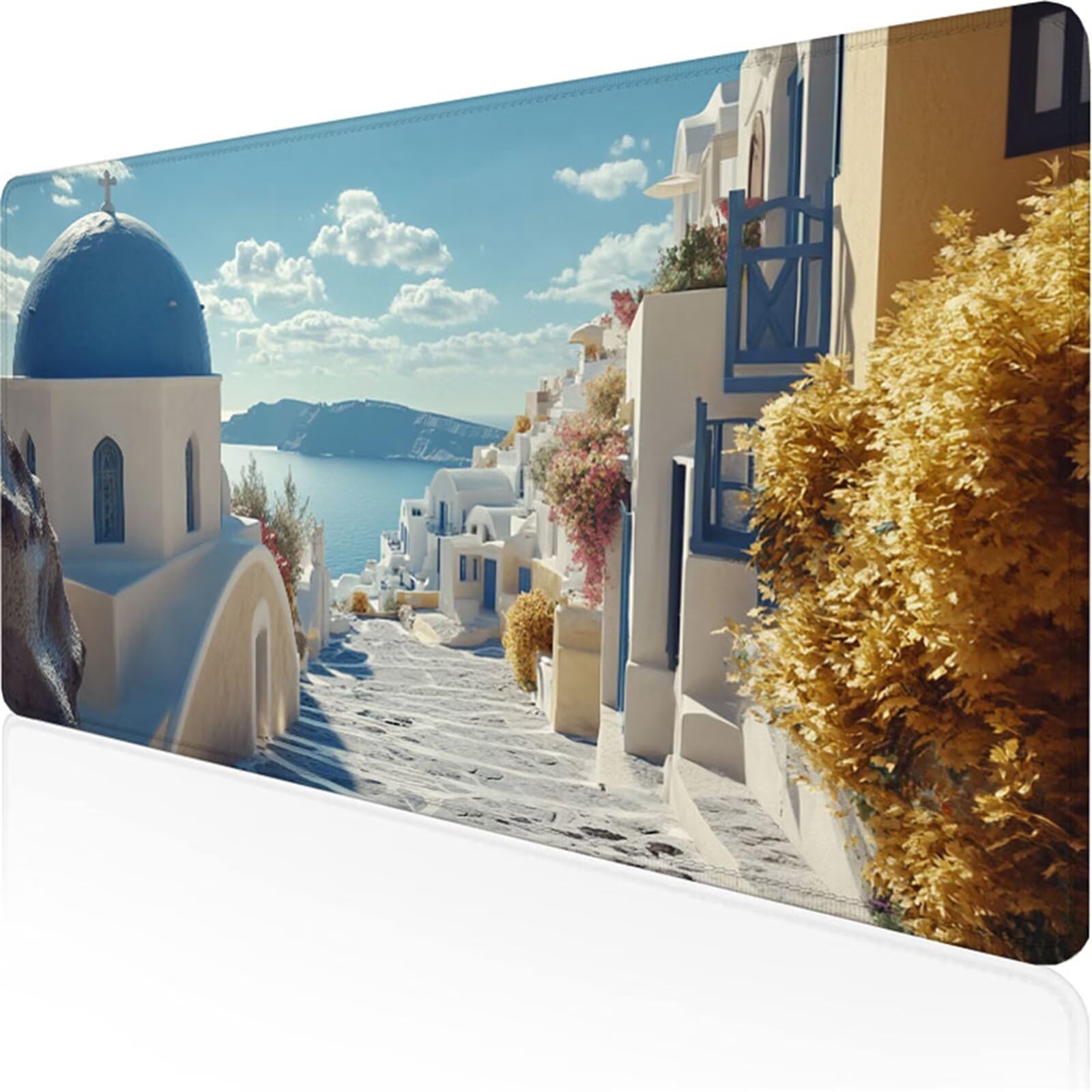 Sous main bureau grand format tapis de souris bleu doux et durable