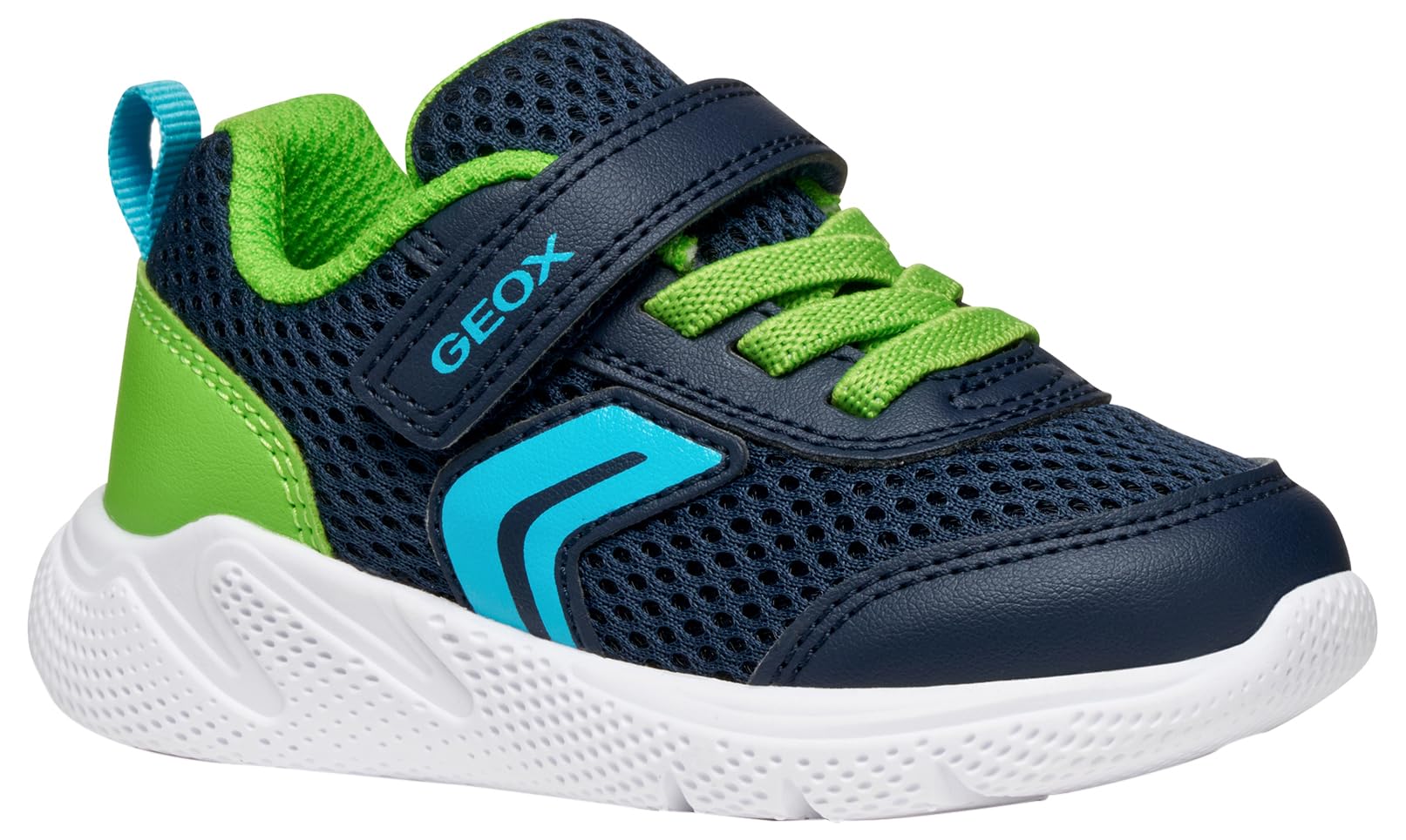 Geox Baby B SPRINTYE BOY Sneaker, Navy/Lime, 5 UK Child