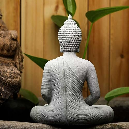 Miniatura 3 de livelyfish Decoración de Buda para pecera, figuras de Buda de acuario, escultura asiática de piedra arenisca de estilo japonés para decoración del