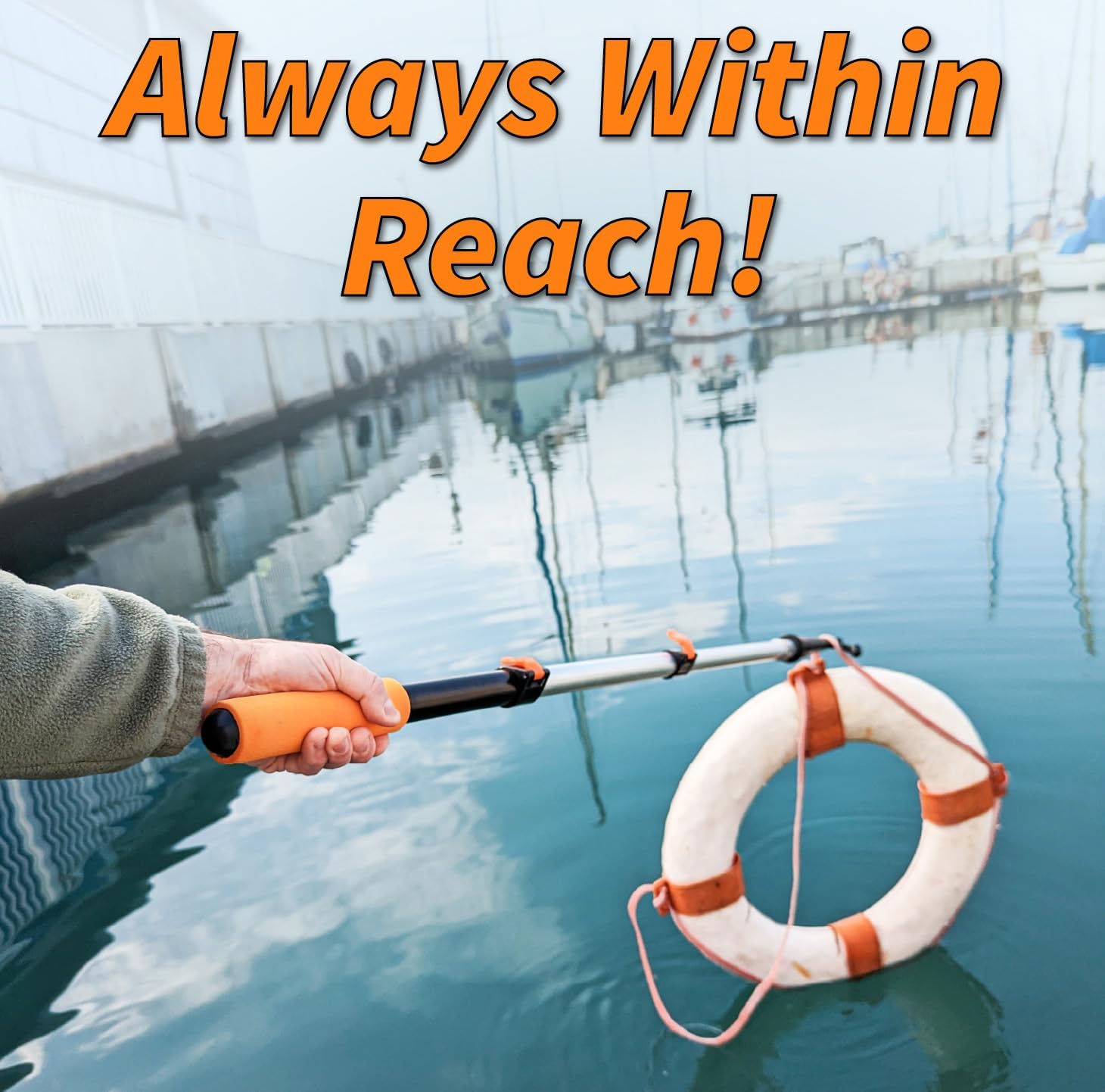 Boat Hook for Docking with Telescoping Extension Pole // Durable, Floating, Lightweight and Sturdy Telescoping Boat Hook Pole // the Ultimate Boat Pole for Docking, Push-Pull and Boating