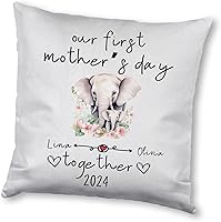 Vista 8 de Generic Elephant Matching for Mother's Day, Personalised Pillow Case Decor for Home, Present for Mom, Grandmother, for Her, Square