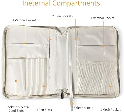 Miniatura 6 de vhivhias Funda para la Biblia a cuadros para mujeres, tamaño grande, funda de la Biblia con asa y bolsillo con cremallera, accesorios bíblicos para