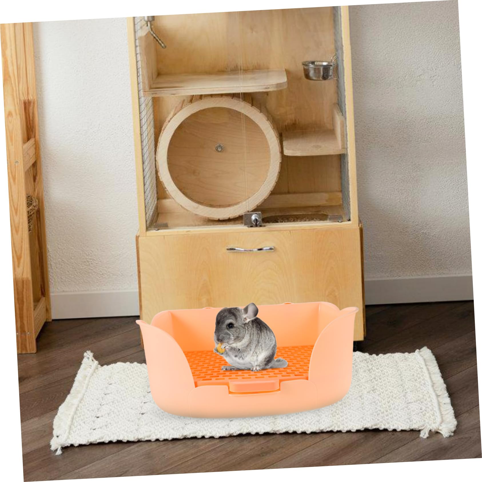 SOIMISS WC di Coniglio per Animali Domestici lettiera per furetti cucciolata di Furetto lettiere per Animali WC di Animali Domestici mangiatoia per Fieno Coniglietto plastica Arancia