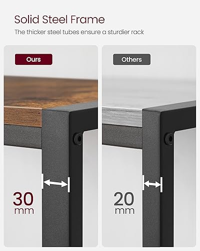 Miniatura 28 de VASAGLE Estante para panaderos, barra de café, estante de almacenamiento de cocina con 10 ganchos, 3 estantes, patas ajustables, para horno Greige +