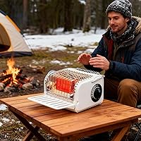 Vista 3 de Camping Heater Stove,Portable Stainless Steel Camping Gas Heater, Adjustable Temperature for Heating and Cooking,Includes Carry Bag Stove with