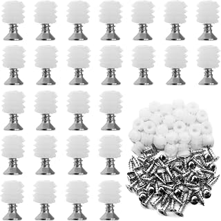 100 Pieces Hinged Plugs 10 mm, Plastic Hinged Plug with Screws, Extension Plug for Cabinet Doors, Furniture Repair and Door Hinges