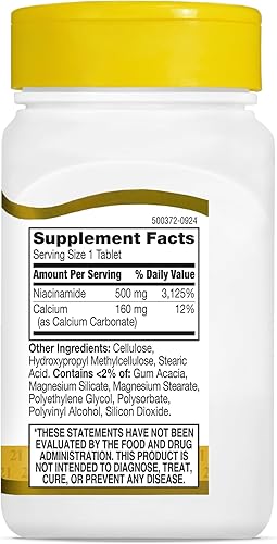 Miniatura 5 de 21st Century Tabletas de liberación prolongada de 500 mg de niacinamida, 110 unidades