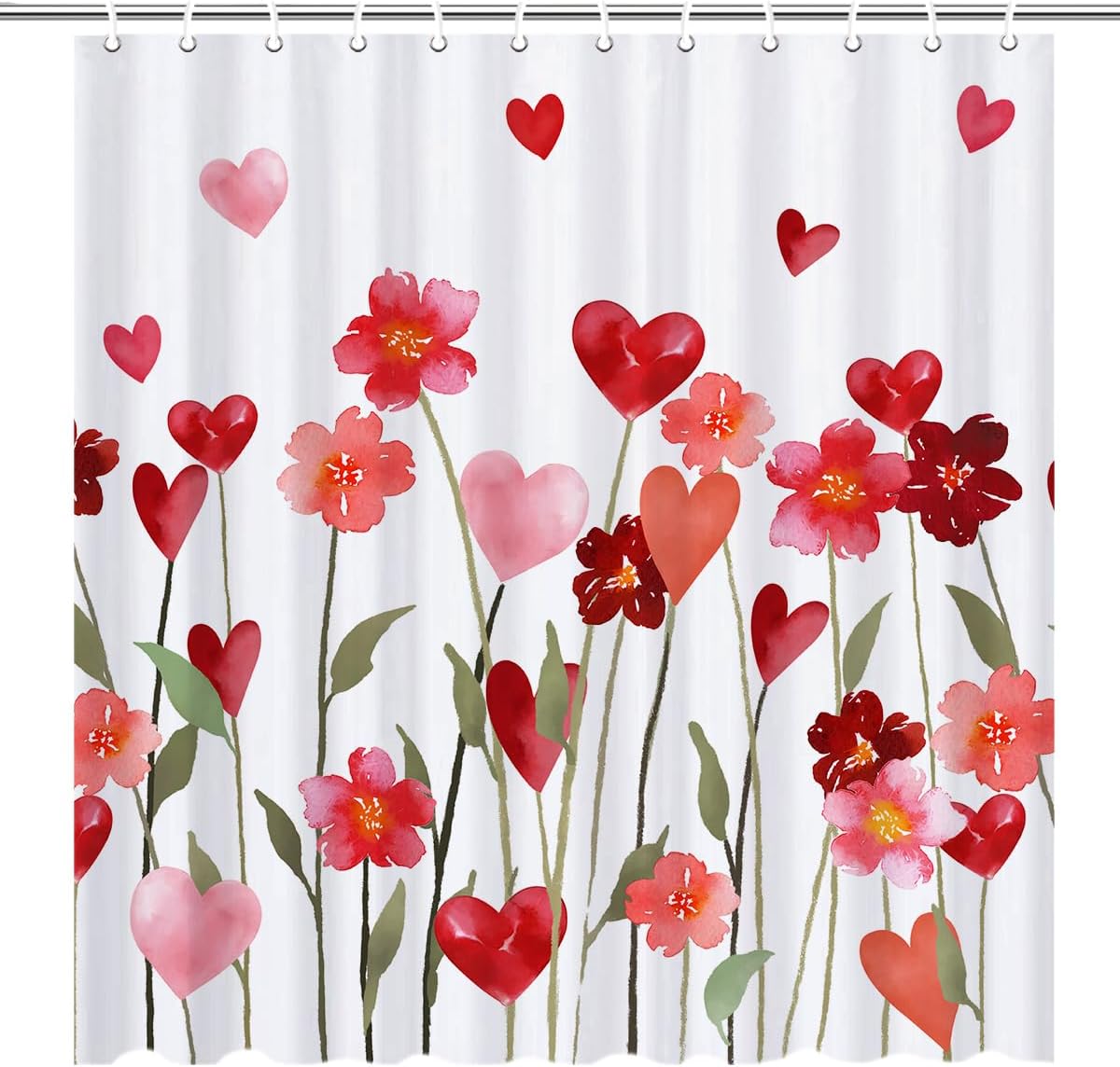 SLEEPBED Valentines Love Floral Shower Curtains for