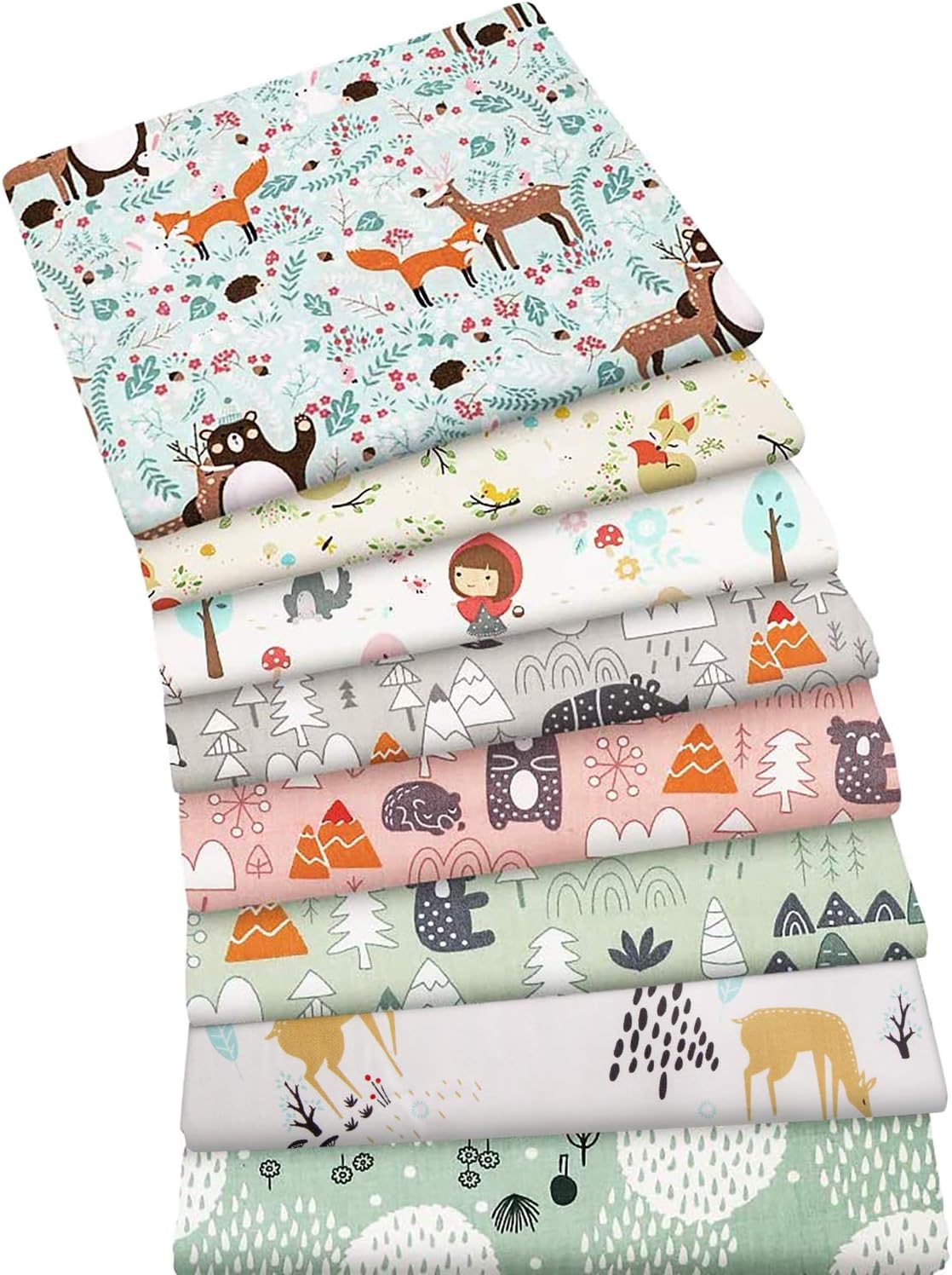 Aubliss 8pcs Fat Quarter Fabric Bundles 100% Cotton 20'' x 20'' Quilting Cott...