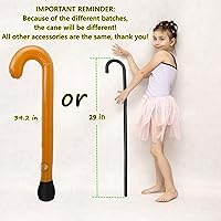 Vista 4 de AQX Old Lady Costume Wig for Girls, 100th Day of School Granny Wig Dress Up 19 Set