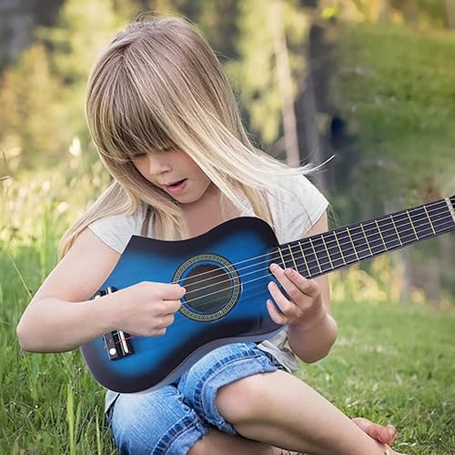 Miniatura 8 de Veemoon Guitarra acústica para niños de 21 pulgadas, 6 cuerdas, guitarra pequeña de madera, guitarra para principiantes, instrumento de primera