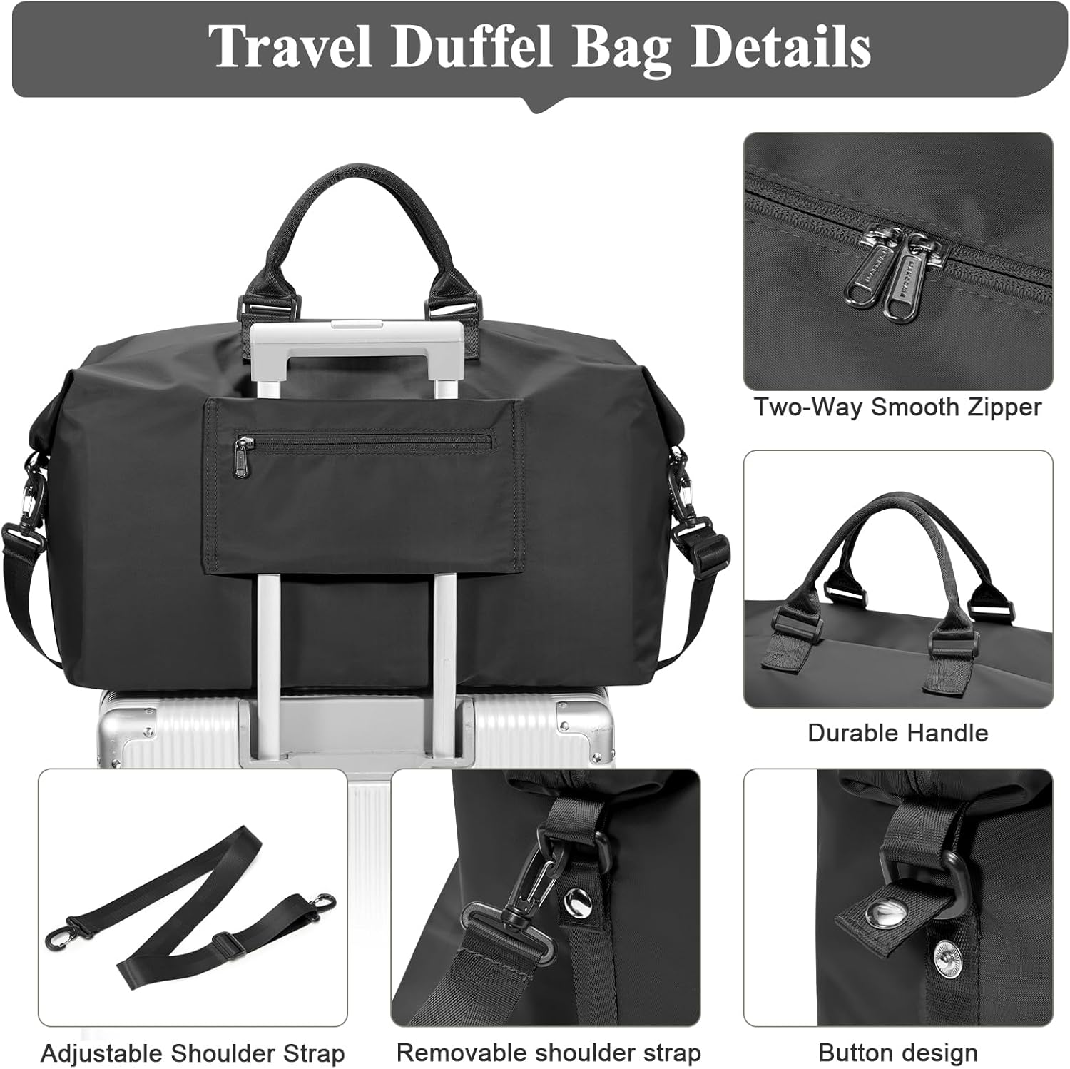 Travel Duffel Bag,Carry-On Overnight Weekender Bags for Women,Personal Item Travel Bag with Shoes Compartment,Sports Gym Bag