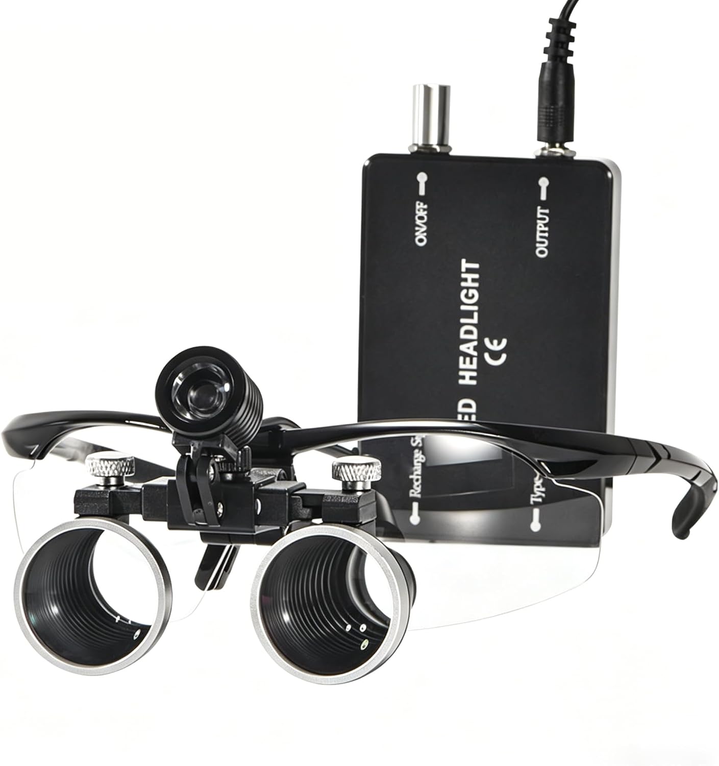 Dental Loupes with Headlamp,Dental Magnifier with Light, Optical Magnifying Glasses 2.5X 3.5X Available (Black, 3.5, x)