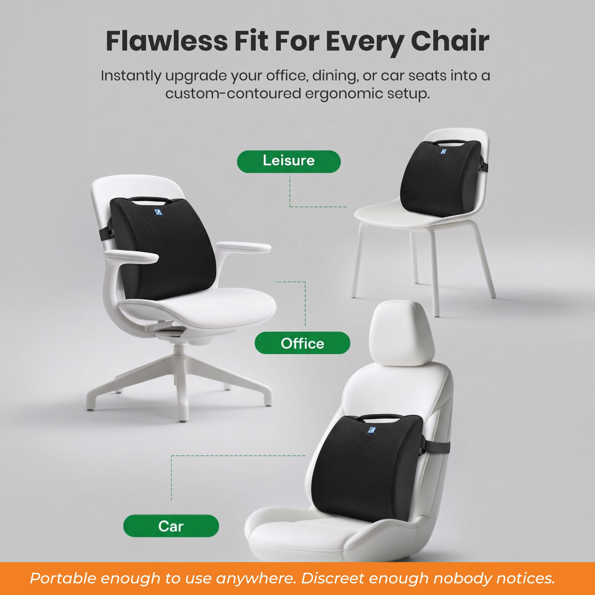 Orthosit Lumbar Support for Office Chair | 5-Year Warranty | Orthopedic Back Support, Backrest Cushion |Lower Back Support for Spinal Alignment | for Office and Home Chair Use (Black) — Amazon image 4
