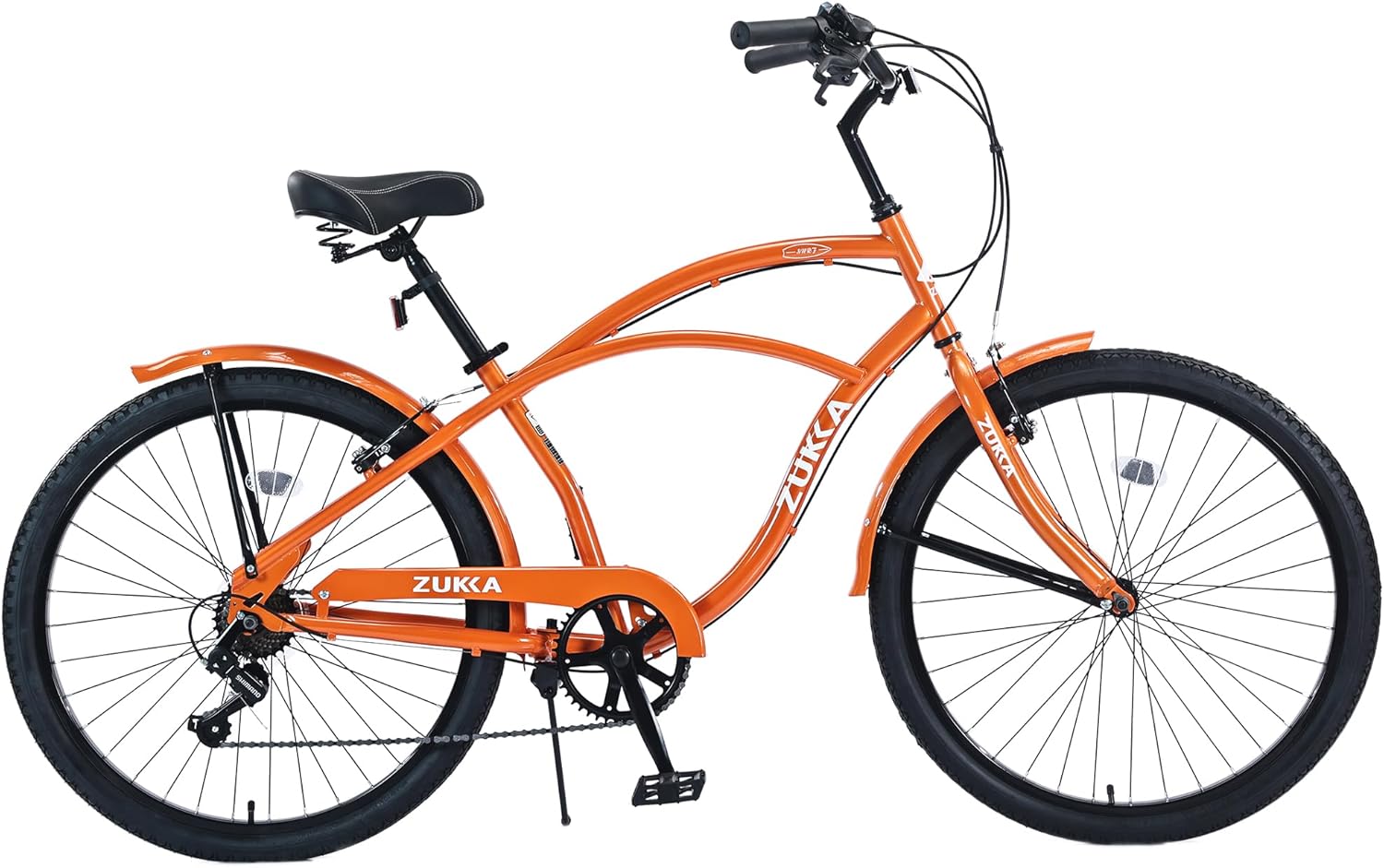 Multiple Colors 26 Inch Beach Cruiser Bike, Commuter Bicycle for Adult Men and Women, 7 Speed Bicycles, City Bikes, Multiple Speed Options